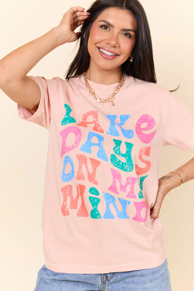 Lake Days On My Mind Orange Graphic Tee - Terpint