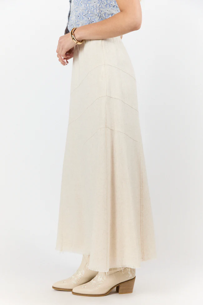 Simple As That Linen Blend Maxi Skirt DOORBUSTER - Terpint