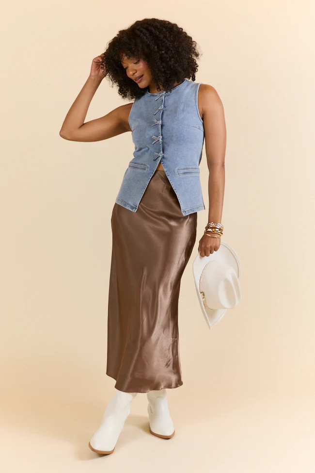 Western Ties Bow Denim Vest - Terpint