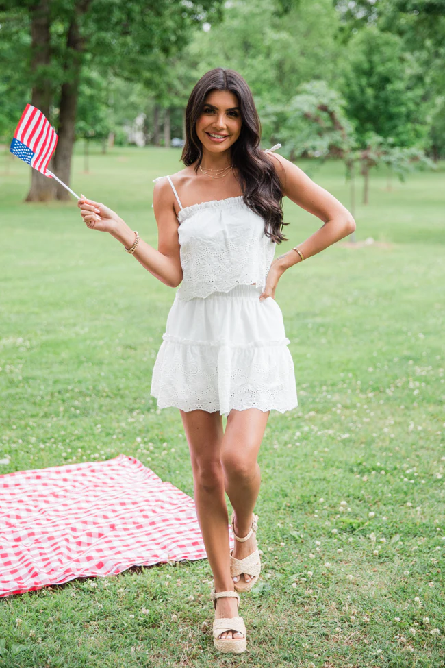 Dockside Dream White Crochet Detail Crop Top FINAL SALE - Terpint