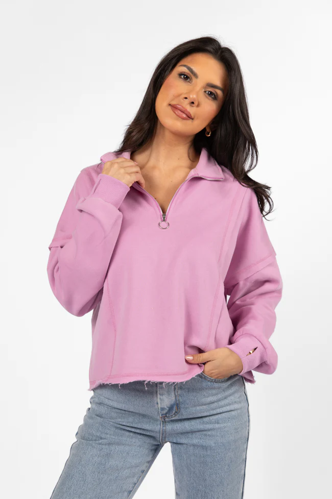 Chill Factor Purple Quarter Zip Pullover Sweatshirt FINAL SALE - Terpint