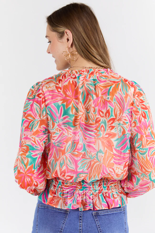 Take Me To The Tropics Multi Print Blouse With Cami Lining FINAL SALE - Terpint