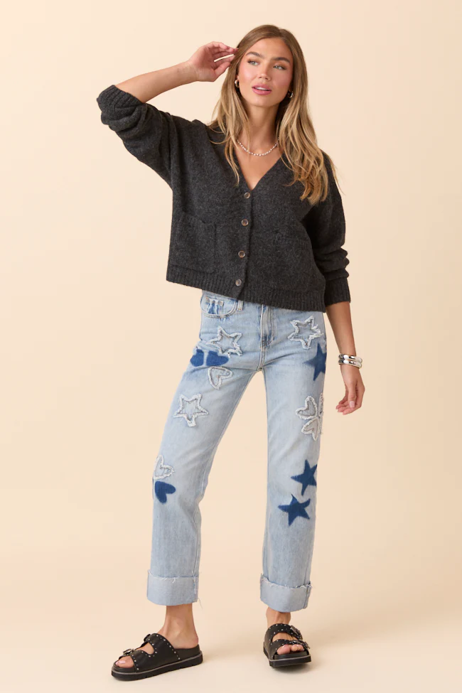 Cara Light Wash Patch Jeans - Terpint
