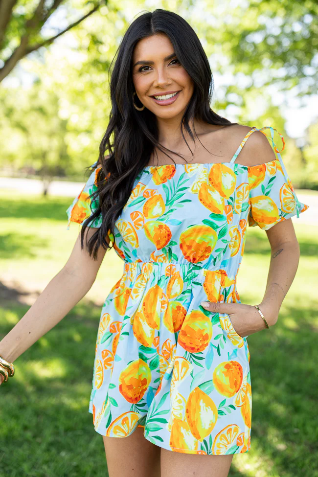 Easy Peasy Citrus Print Romper FINAL SALE - Terpint