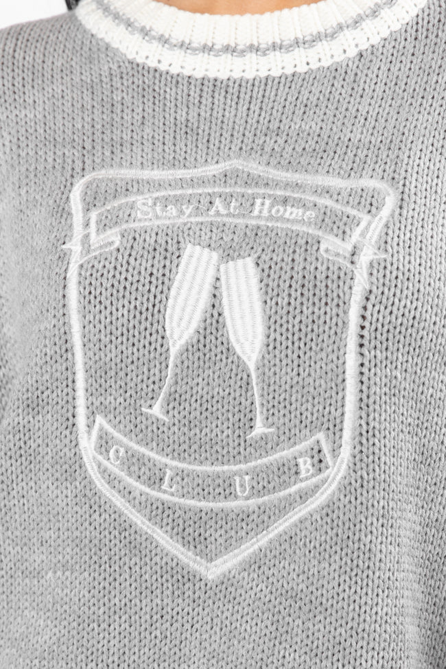 Stay At Home Club Grey Sweater FINAL SALE - Terpint