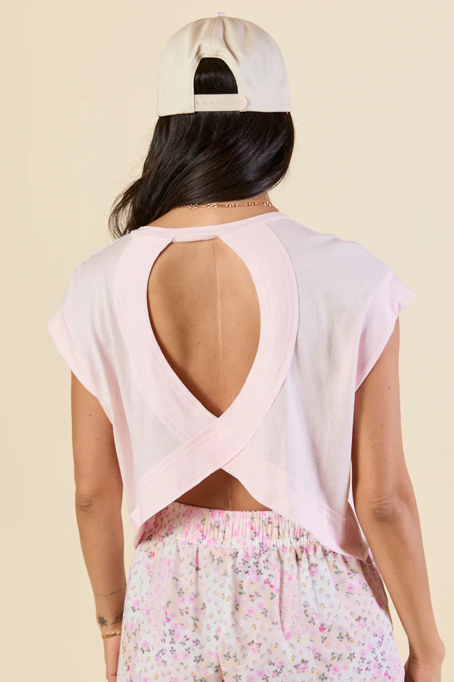 Momentum Pink Keyhole Back Tee - Terpint