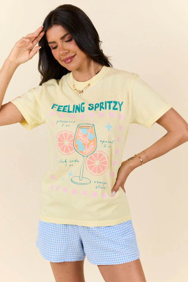 Feeling Spritzy Yellow Graphic Tee - Terpint