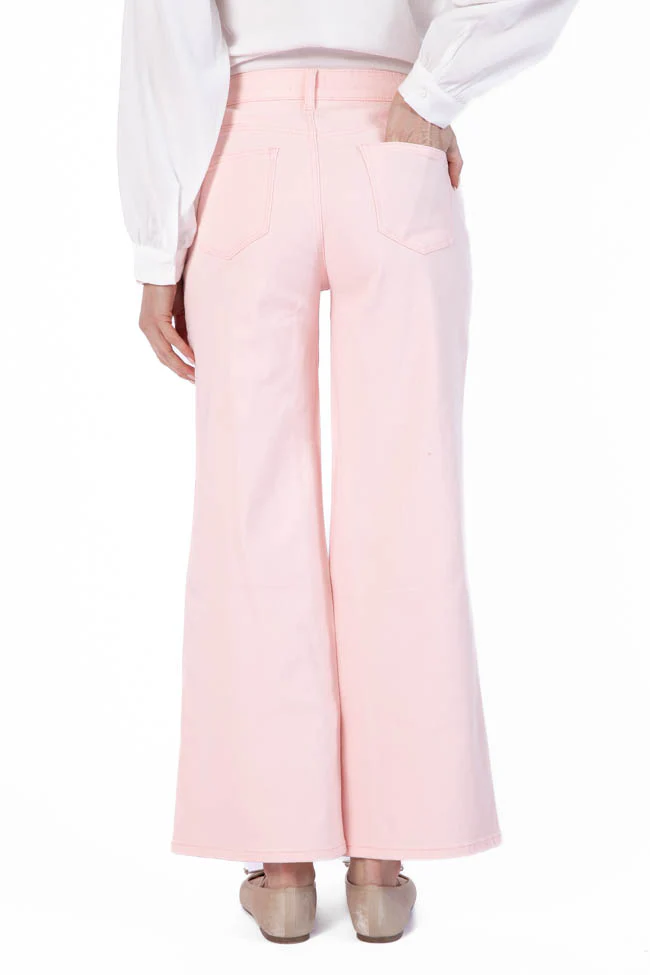 Sutton Pink Wide Leg Patch Pocket Jeans - Terpint
