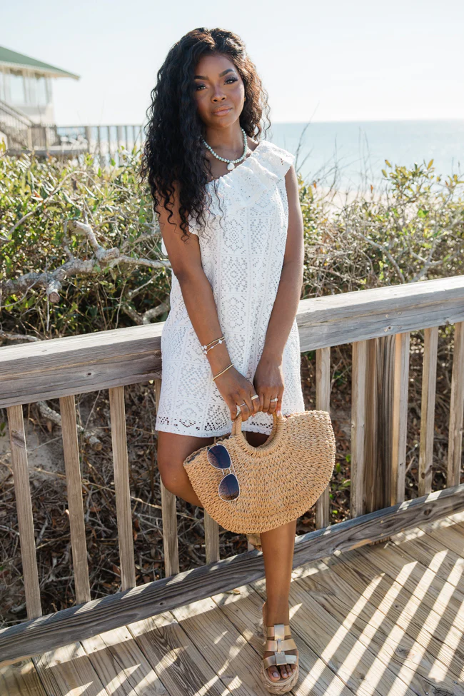 Where Memories Are Made White Crochet One Shoulder Dress FINAL SALE - Terpint