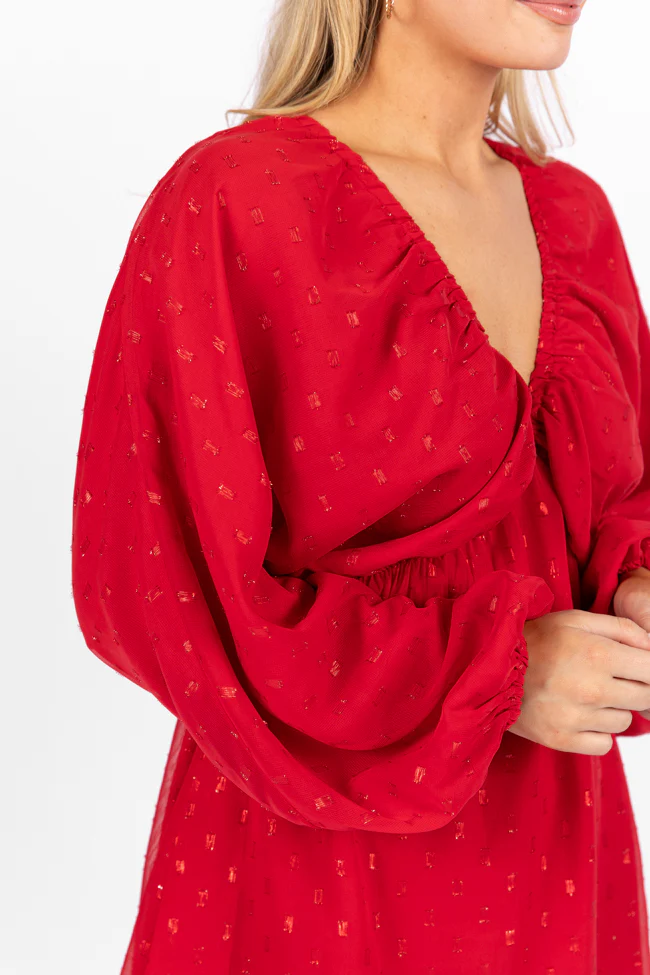 Warmest Wishes Shimmer Detail Babydoll Dress FINAL SALE - Terpint