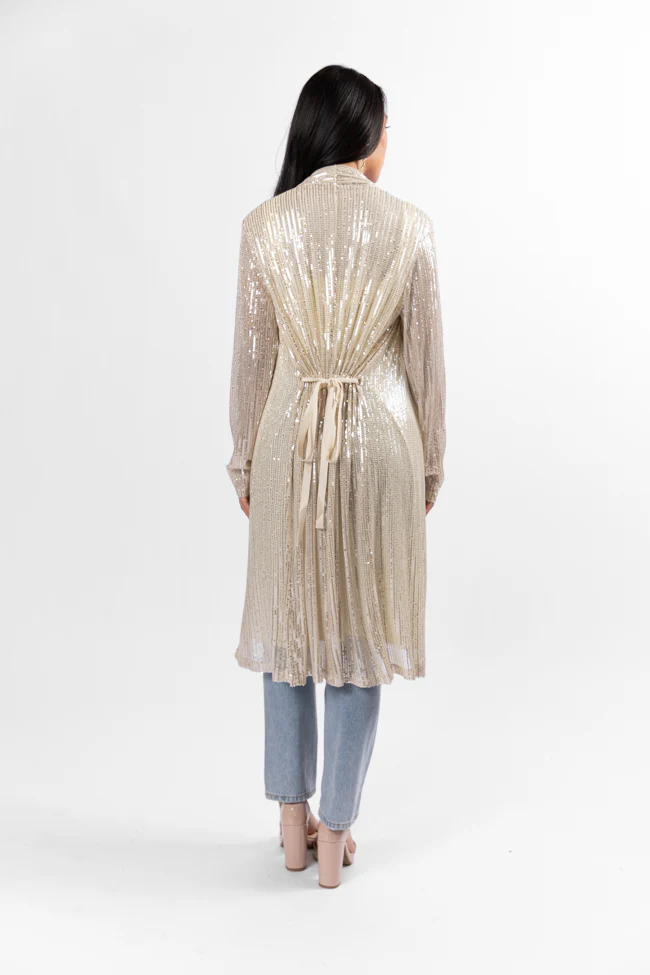 Memorable Feeling Gold Sequin Kimono FINAL SALE - Terpint