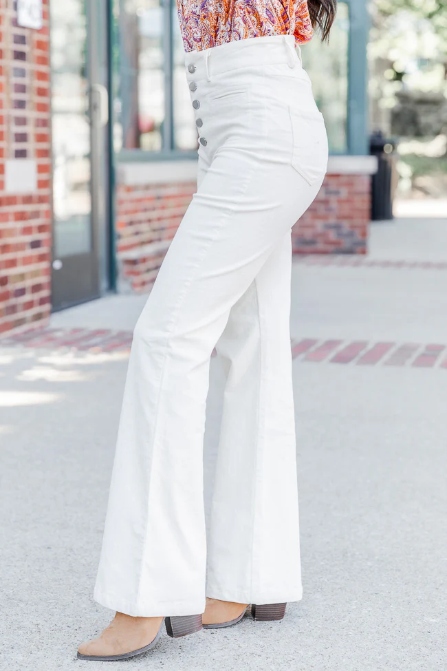 I Can't Forget Cream Button Fly Corduroy Pants Cream FINAL SALE - Terpint