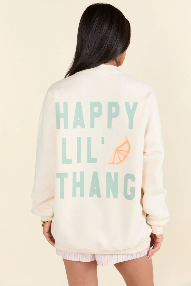 Happy Lil' Thang Cream Graphic Sweatshirt - Terpint