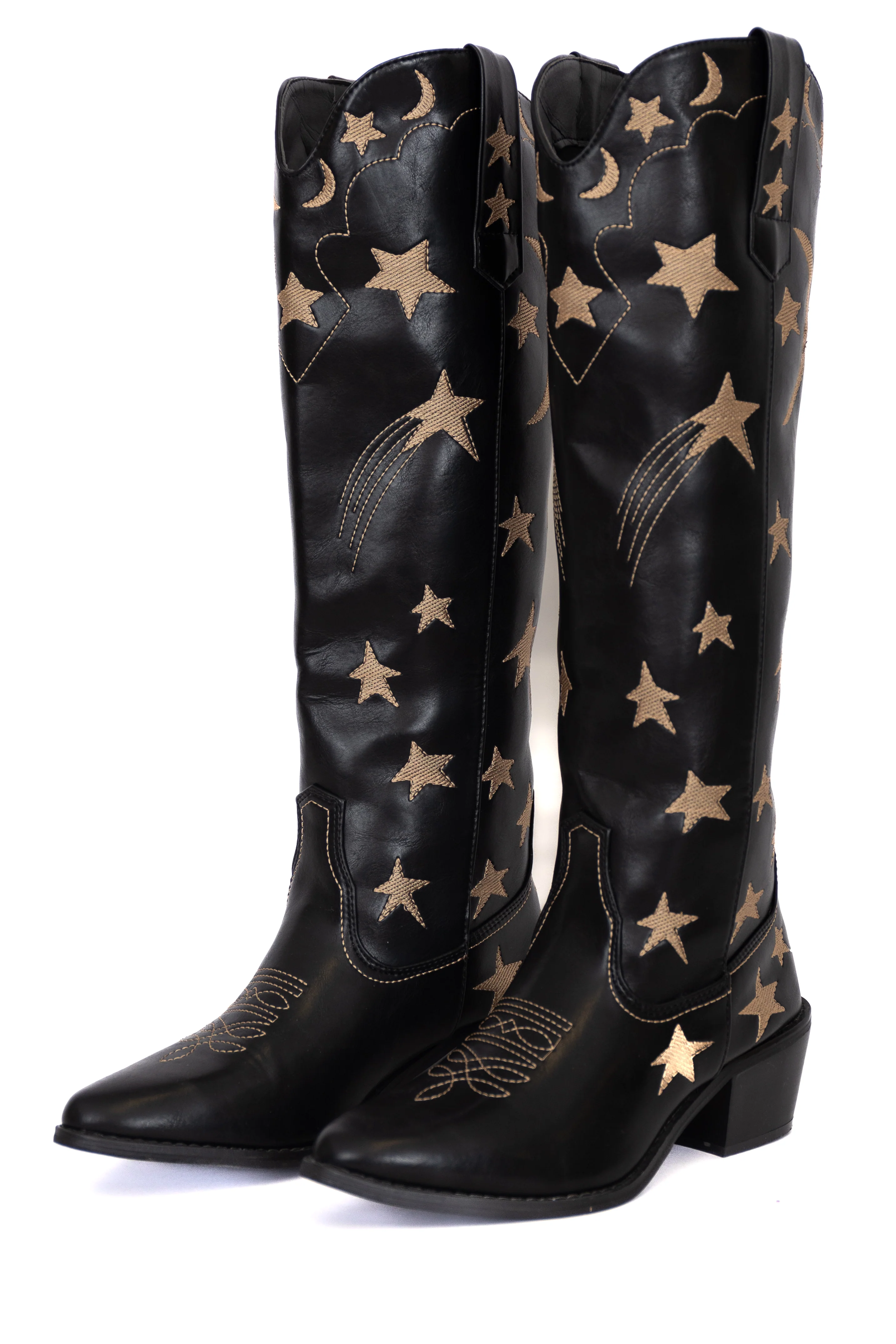 Luna Black Star and Moon Western Boots FINAL SALE - Terpint
