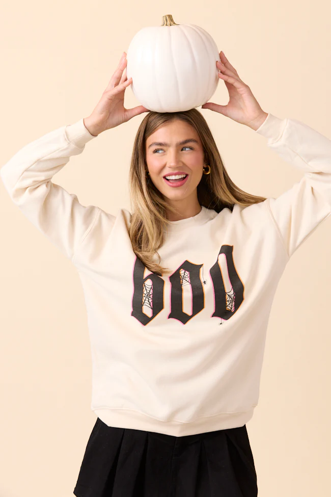 Boo Cream Graphic Sweatshirt - Terpint
