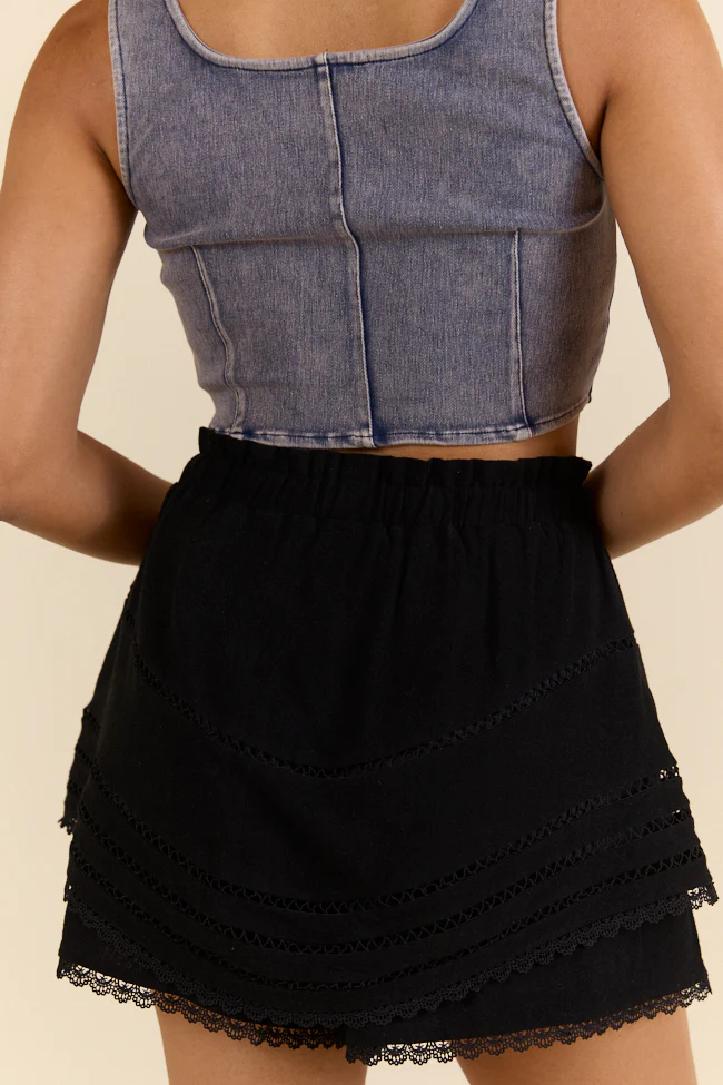 Highway Harmony Woven Black Skort DOORBUSTER - Terpint