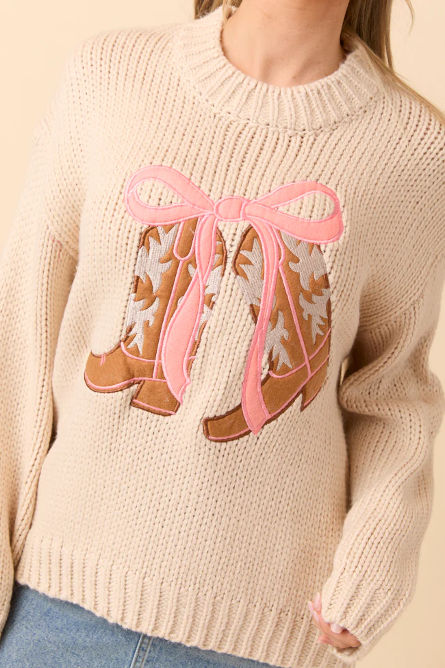 Lucille Boots and Bow Pullover Sweater - Terpint