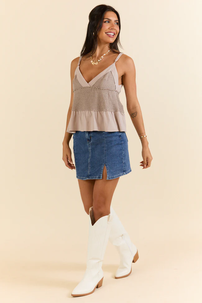 Plain and Simple Tan Knit Tank FINAL SALE - Terpint