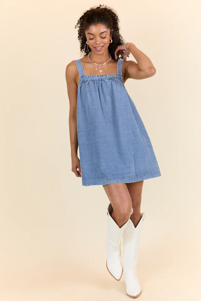 Always Around Denim Babydoll Dress - Terpint