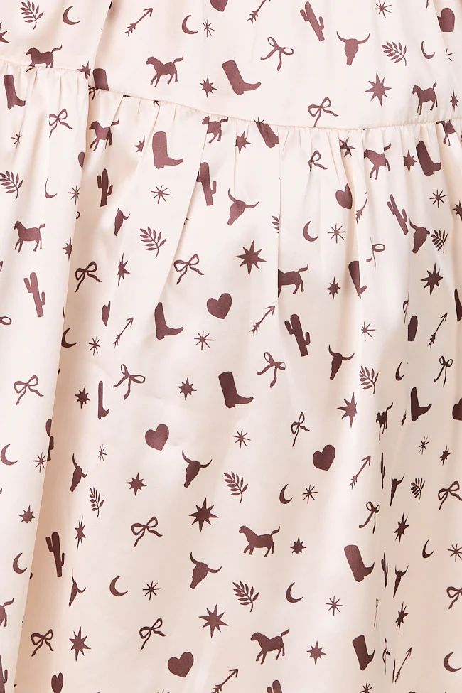 Shari Western Print Satin Dress Just Classically Cassidy X Pink Lily - Terpint