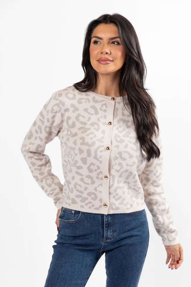 Dream Big Taupe Leopard Cardigan FINAL SALE - Terpint