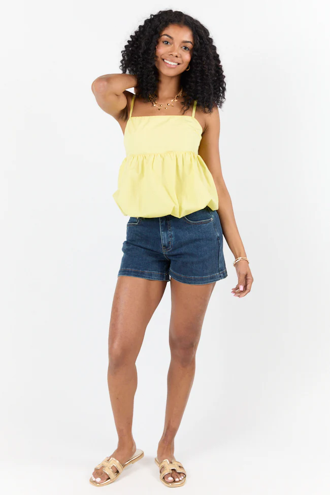 Pinky Promise Yellow Bubble Hem Tank - Terpint