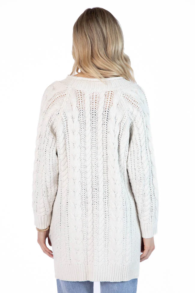 Sweet Nothings Cream Chunky Cable Knit Cardigan FINAL SALE - Terpint