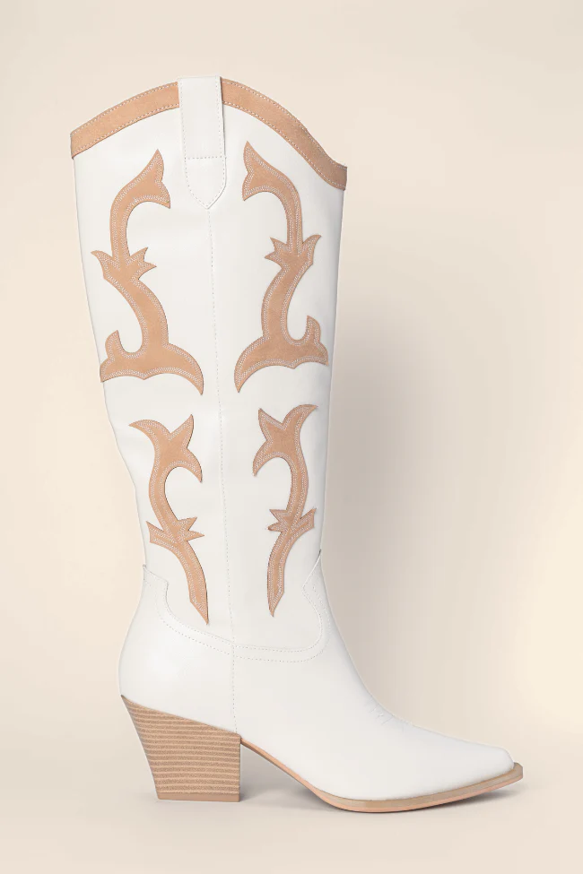 Adriana Beige Cowboy Boots DOORBUSTER - Terpint