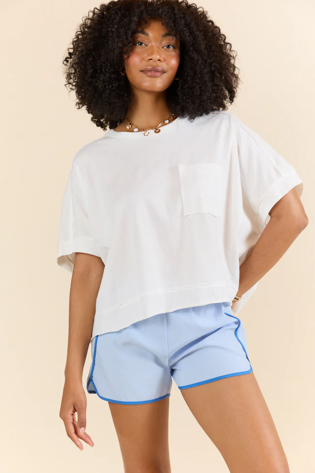 Walk Out White Oversized Washed Crop Knit Top FINAL SALE - Terpint