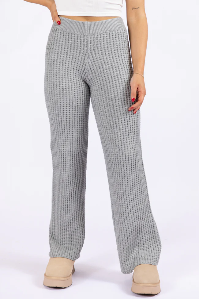 This Is Why Charcoal Thermal Waffle Knit Pants FINAL SALE - Terpint