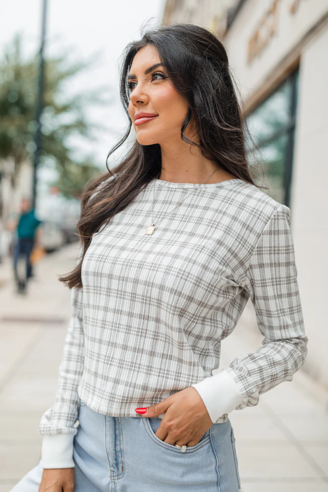Layers Of Love In Plaid To Be Here Waffle Layering Top FINAL SALE - Terpint