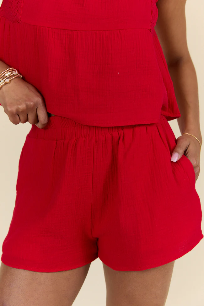 Choose Kindness Red Gauze Top and Shorts Set FINAL SALE - Terpint