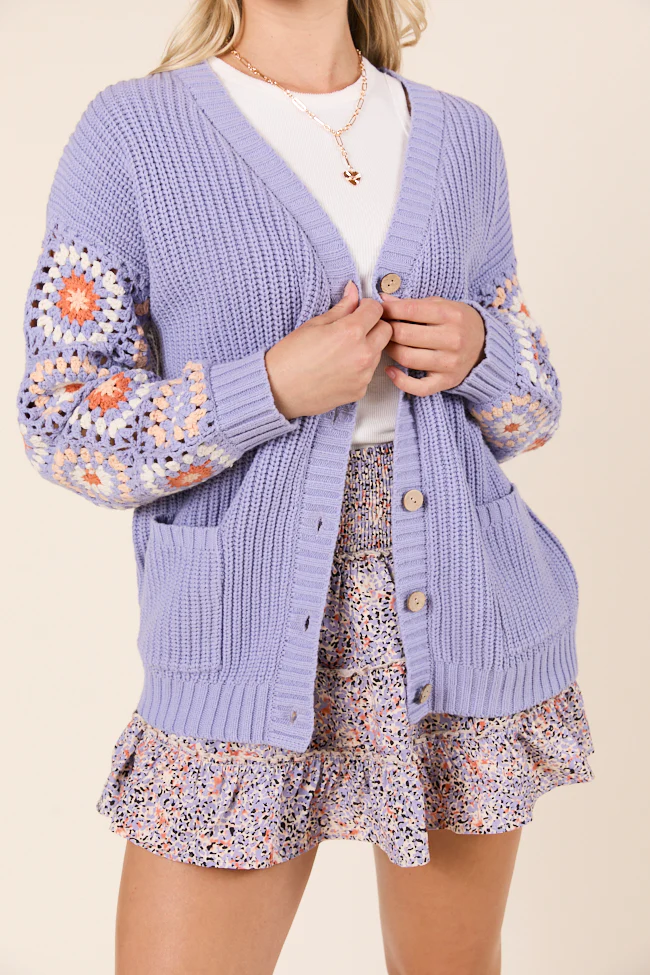 Posie Crochet Purple Sweater - Terpint