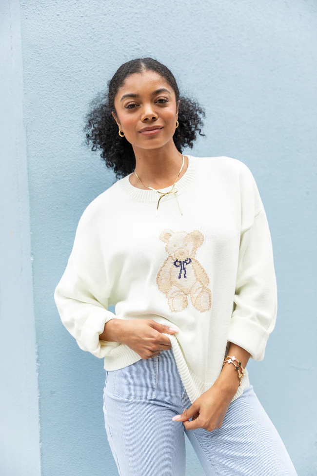 Too Much To Bear Ivory Sweater FINAL SALE - Terpint