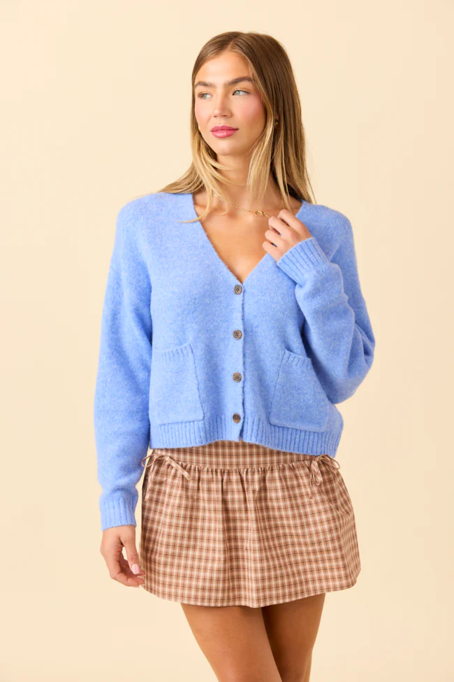 Kathryn Blue Long Sleeve Cardigan - Terpint