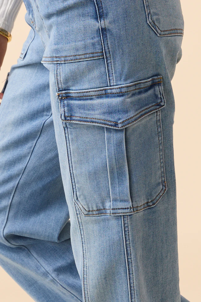 Annika Medium Wash Denim Utility Jeans - Terpint