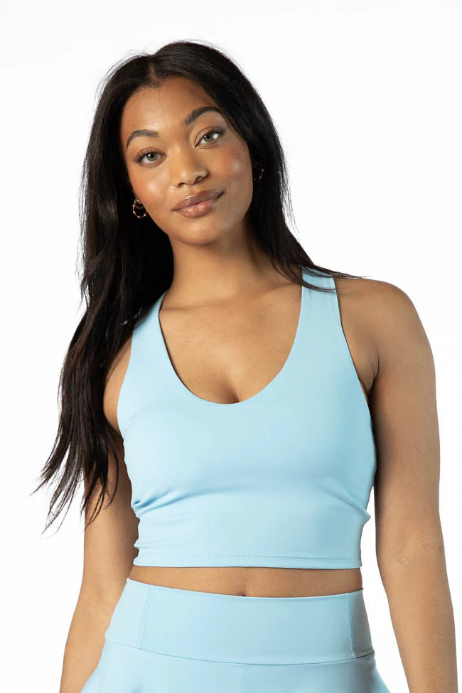 Head Start Blue V-Shaped Back Active Top - Terpint