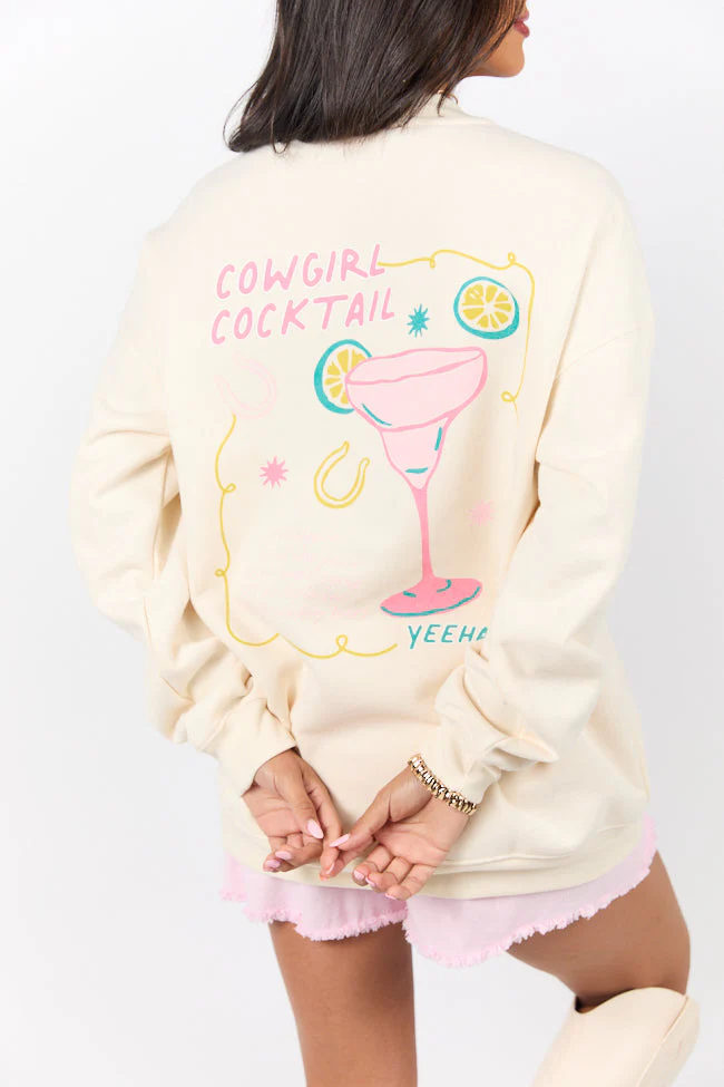 Cowgirl Cocktail Cream Graphic Sweatshirt - Terpint