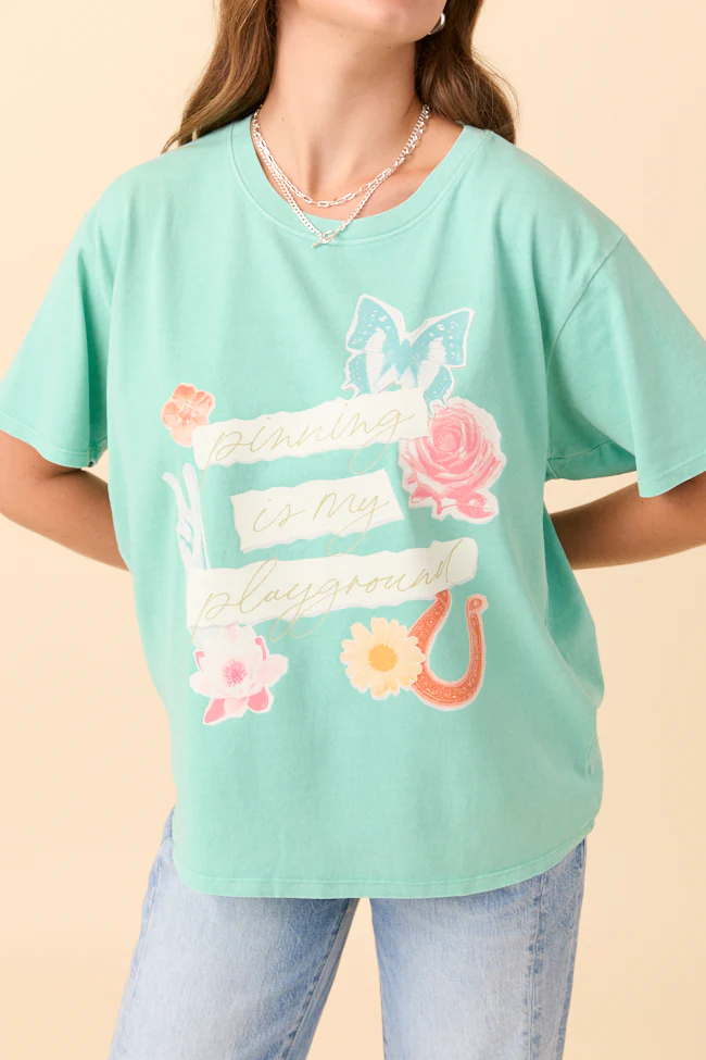 Pinning Is My Playground Mint Graphic Tee - Terpint