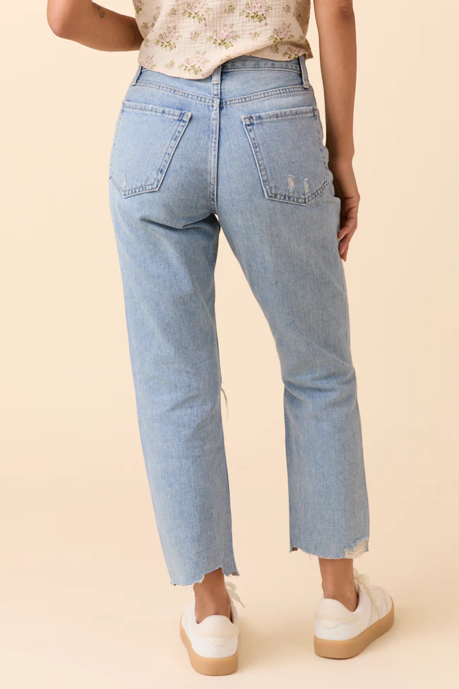 Nadine High Rise Light Denim Straight Leg Jeans - Terpint