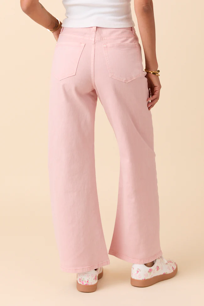 Marigold Pearl Pink Mid Rise Barrel Jeans - Terpint