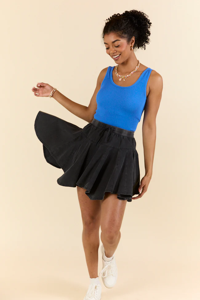 Record Setter Ash Black Skort SALE - Terpint