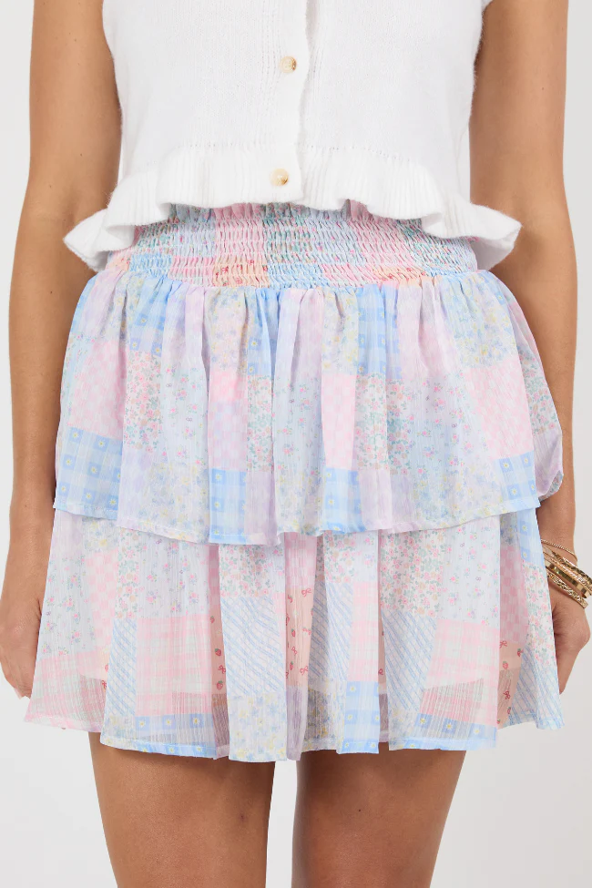 Breezy Multi Pattern Print Tiered Skort FINAL SALE - Terpint