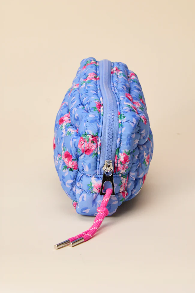 Haylie Blue Floral Quilted Mini Bag - Terpint