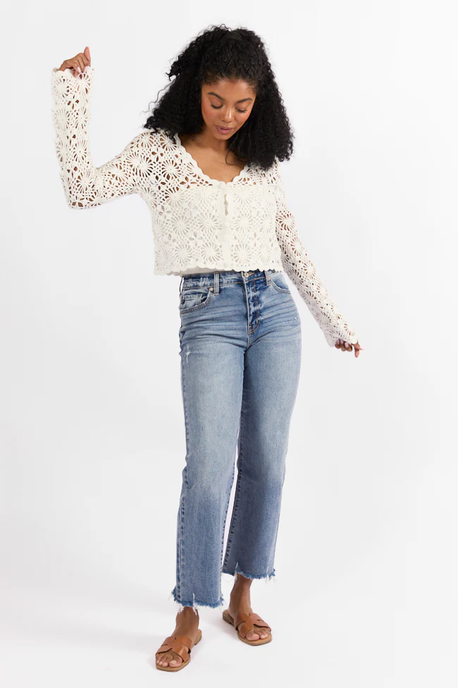 Unbeatable Memories Long Sleeve Ivory Crochet Cardigan FINAL SALE - Terpint