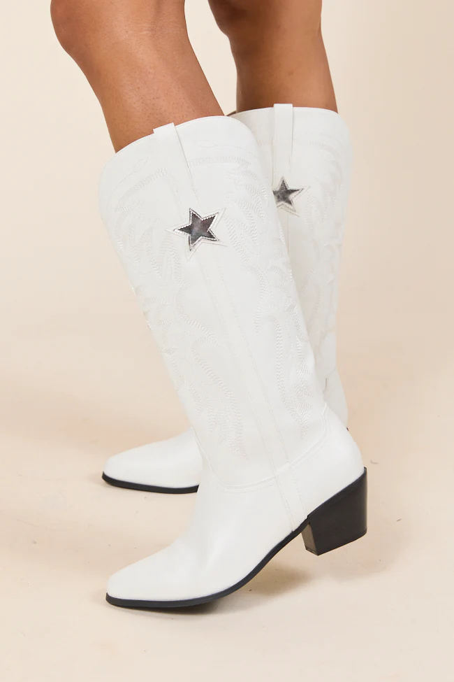 Vicki White Star Western Boots - Terpint