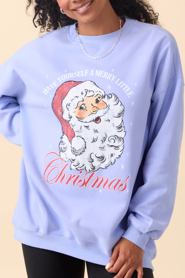 Santa Periwinkle Graphic Sweatshirt - Terpint