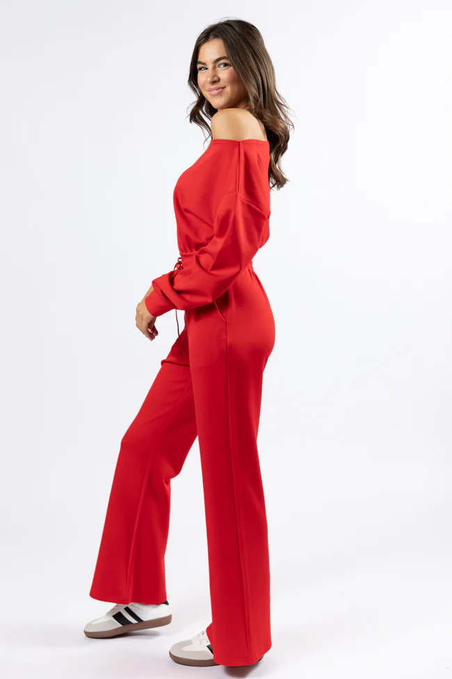 Wear It Out Red Boat Neck Jumpsuit FINAL SALE - Terpint