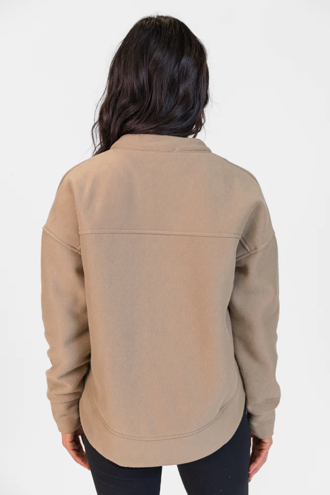 No Competition Taupe Gromet Detail Sweatshirt FINAL SALE - Terpint