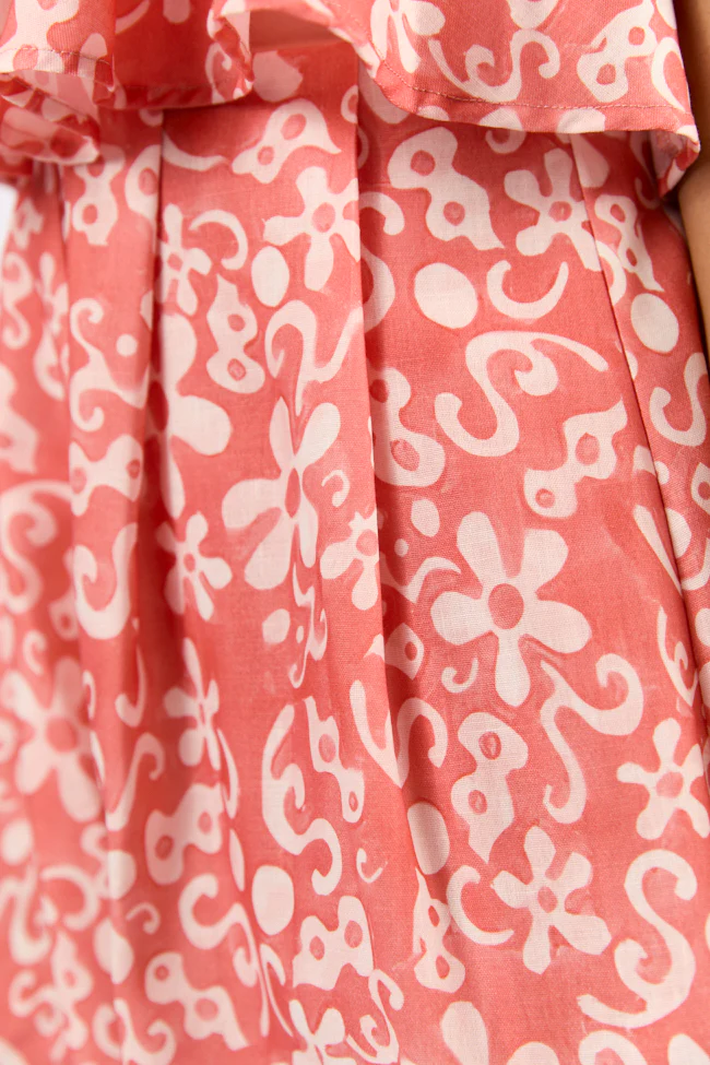 Spotlight Moment Coral Print Halter Neck Romper FINAL SALE - Terpint